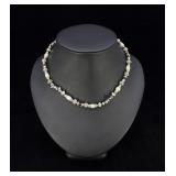 Sterling Silver Garnet Pearl Necklace