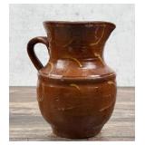 American Redware Slip Decorated Pitcher