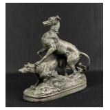 Pierre Jules Mene Spelter Terrier Sculpture