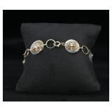 Sterling Silver Art Noveau Love Token Bracelet