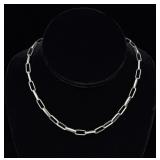 Navajo Sterling Silver Hand Cut Chain Necklace