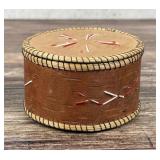 Antique Ojibwe Indian Birch Bark Quilled Box