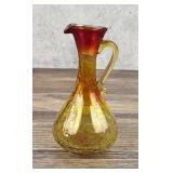 Kanawha Amberina Crackle Glass Pitcher