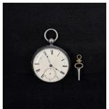 Antique Coin Silver Cased Fusee Pocket Watch