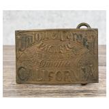 Union & Central Pacific Railroad Line Belt Buckle
