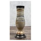 Faberge Silver Mounted Agate Presentation Vase