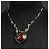 Sterling Silver Baltic Amber Necklace