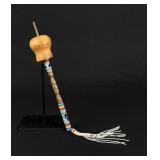 Kiowa Native American Beaded Peyote Gourd Rattle