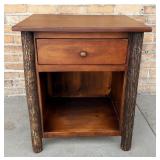 Black Forest Hickory Natural Bark Open Nightstand