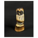 Craig Haloo Zuni Carved Antler Owl Fetish