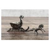 Rococo Style Silver Miniature Chariot Salt Cellar
