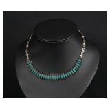 Zuni Sterling Silver Turquoise Choker Necklace