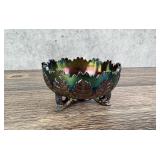Fenton Glass Leaf Pattern Amethyst Carnival Bowl