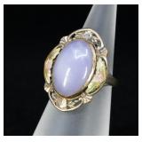 Sterling Black Hills Lavender Jadeite Ring
