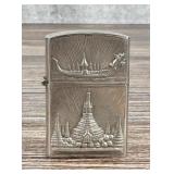 Thailand Silver Plate Ganesh Pagoda Lighter