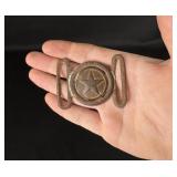 Civil War Confederate Texas Star Belt Buckle