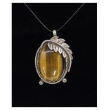 Navajo Sterling Silver Tigers Eye Pendant