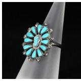 Zuni Sterling Silver Turquoise Ring