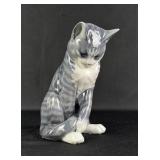 Royal Copenhagen Porcelain Gray Tabby Cat 340