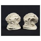 Rockwood Pottery White Ship Bookends