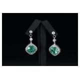 Sterling Silver and Green CZ Earrings