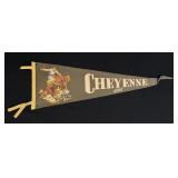 Cheyenne Wyoming Cowboy Souvenir Felt Pennant