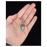 Sterling Silver Turquoise Moonstone Necklace