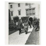 Adolf Hitler walks with Mussolini Feltre Photo
