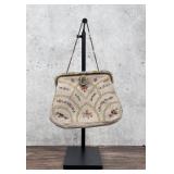 Victorian Beaded Floral Evening Bag Purse