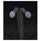 14k Gold Lapis Lazuli Earrings