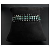 Zuni Snake Eye Turquoise Sterling Bracelet