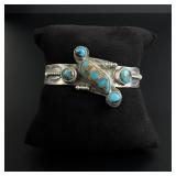 Old Pawn Navajo Sterling Turquoise Bracelet