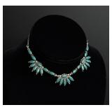 Zuni Petit Point Turquoise Sterling Necklace