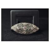 Outstanding 14k White Gold Art Deco Diamond Brooch