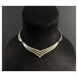 Taxco Mexico Sterling Silver Chevron Necklace