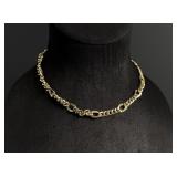 14k Gold Figaro Chain Choker Necklace