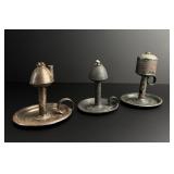 19th Century Tin Whale Oil Lamps