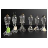 19th Century Flint Glass Whale Oil Lamps