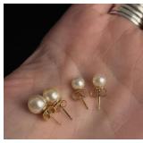 14k Gold Pearl Earrings