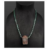 Sterling Silver Malachite Tree of Life Necklace