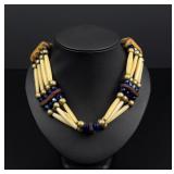 Native American Indian Bone Hair Pipe Choker