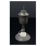 19th Century Pewter Tulip Oil Lamp