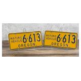 Oregon Historical Vehicle License Plate Set