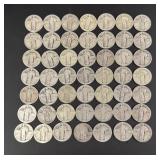 Collection of 49 Standing Liberty Silver Quarters