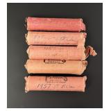 Uncirculated Rolls of Lincoln Wheat Pennies