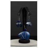 Navajo Sterling Lapis Lazuli Bear Jewelry Suite