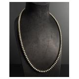Navajo Sterling Silver Pearl Pearls Necklace