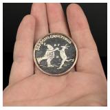 Seasons Greetings Merry Christmas Silver Round