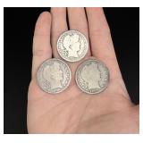 1894 1907 1908 Barber Silver Half Dollar Coins
