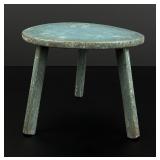 Antique Country Blue Painted Milking Stool